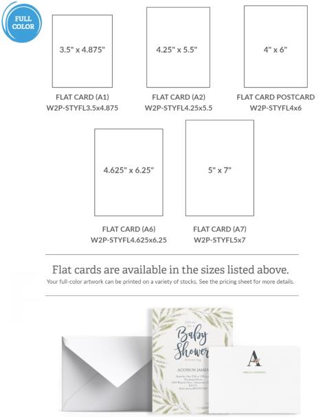 Flat note card preview