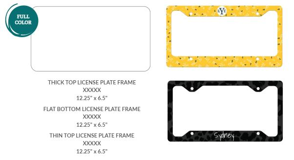 License plate frame preview