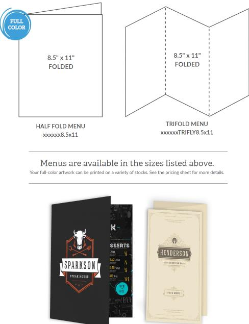 Menu preview