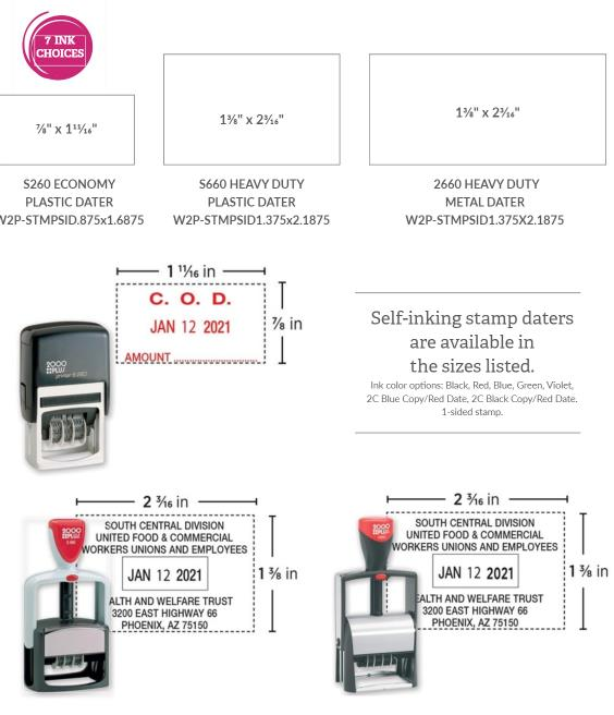 Self-Inking Daters preview